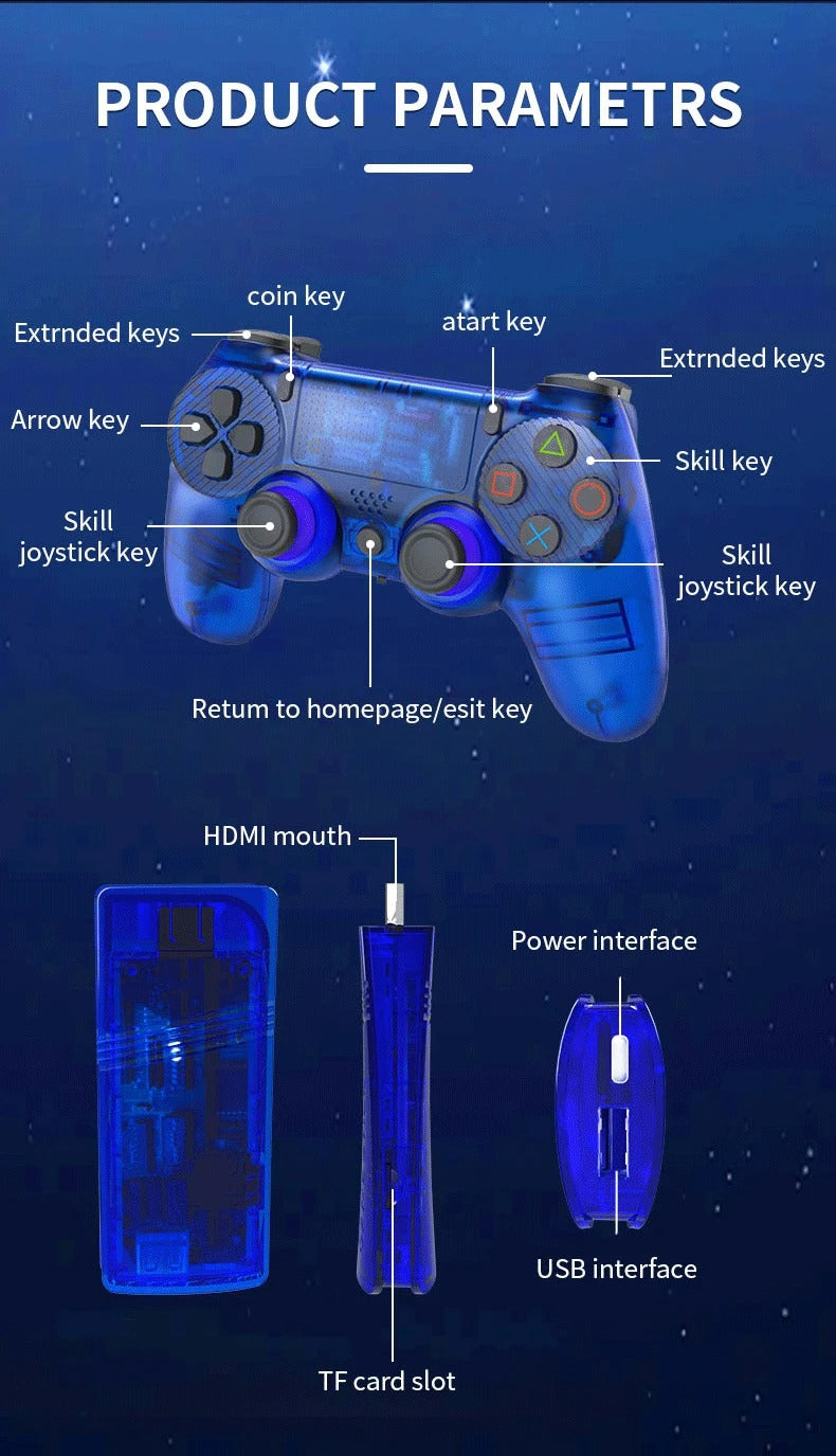 4K GS5 Mini Retro Wireless Game Console โ Competitive Edition with Dual Controllers