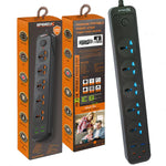 Speed-X Multi Power Plug Extension Board with 5 Sockets+ 2 USB Ports + 2 Type-C Port