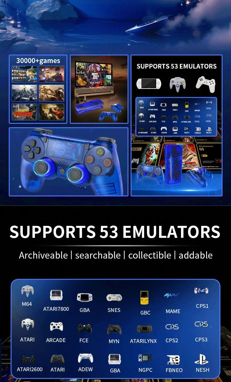 4K GS5 Mini Retro Wireless Game Console – Competitive Edition with Dual Controllers